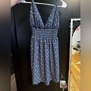 blue floral dress